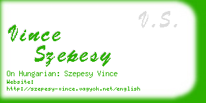 vince szepesy business card